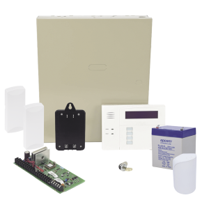 Panel de Alarma VISTA48LA Teclado Alfanumérico con Receptor Inalámbrico, Batería, Transformador, Sensor de Movimiento y 2 Contactos Magnéticos Inalámbricos SFire