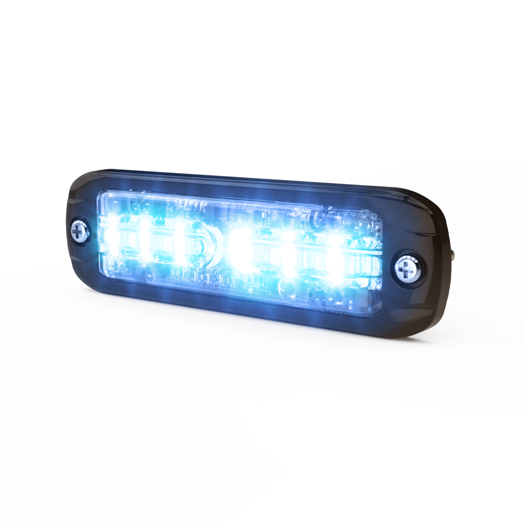 Luz Auxiliar de 18 LEDS, Tricolor Rojo/Azul/Blanco, Lente transparente, Bisel Negro - Image 3