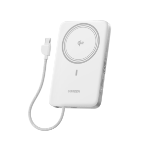 Banco de Energía Magnético Inalámbrico / 10000 mAh / 30W USB-C PD+PPS / Cable USB-C Integrado 30W / Carga Inalámbrica Magnética 15W / Doble Celda 5000 mAh / Pantalla LED / 39.2 Wh