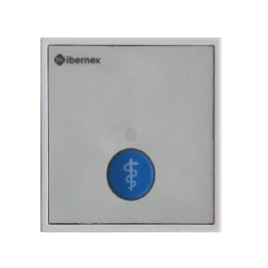 Módulo de Botón para Empotrar / 1 Tecla Iluminada con Realimentación Táctil y Audible / Lector RFID 125KHz Integrado / Comunicación RS485 / Señalización Luminosa de Estado de Alarma y Presencia Médic