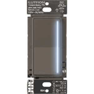 (RadioRa3) Atenuador táctil Sunnata Dimmer PRO color trufa, requiere cable neutro / soporta 250W LED