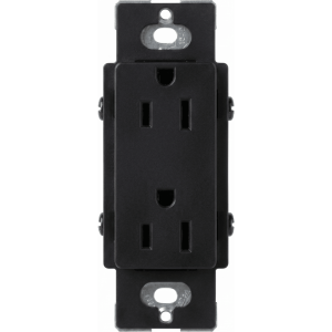 Tomacorriente, receptaculo convencional 120V, 15A, color negro.