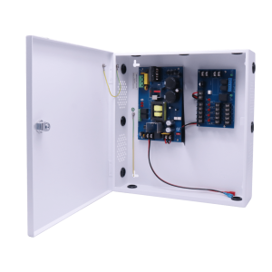 Fuente de Poder con Respaldo para Control de Acceso AL1012FC / 12VDC @ 10A / 8 Salidas Independientes / Conversión 115VAC a 12-24VDC / Batería de Respaldo 40Ah / Interfaz FACP / Supervisión AC y Batería / Montaje en Pared