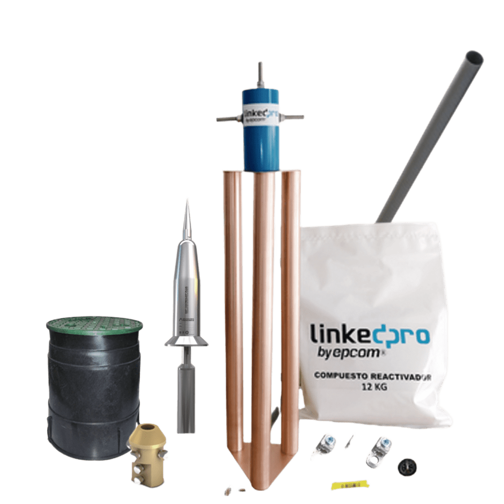 Kit Pararrayo PDC Dat Controler Plus , Avance de Cebado:45 µs. Diámetro de Protección Máx: 130 m. Incluye Electrodo y Accesorios p/Torre.