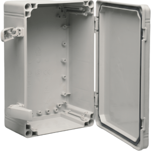 Gabinete QLine I Tipo 4X / 600 x 400 x 180 mm (23.62 x 15.75 x 7.09 in) / ABS / IP66 / Tapa Opaca con Tornillos / Montaje 580 x 380 mm / Gris RAL 7035