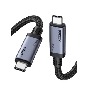 Cable USB-C Thunderbolt 5 / 80 Gbps Bidireccional / 120 Gbps Unidireccional / 1 m (3.28 ft) / 24 Pines / E-Marker IP2133H / 5A Máximo / Aluminio + Cobre Blindado
