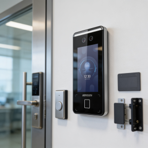 Kit de Control de Acceso y Videoportero con Lector de Rostros, QRs, Tarjetas y Huellas. Compatible con App Hik-Connect 6