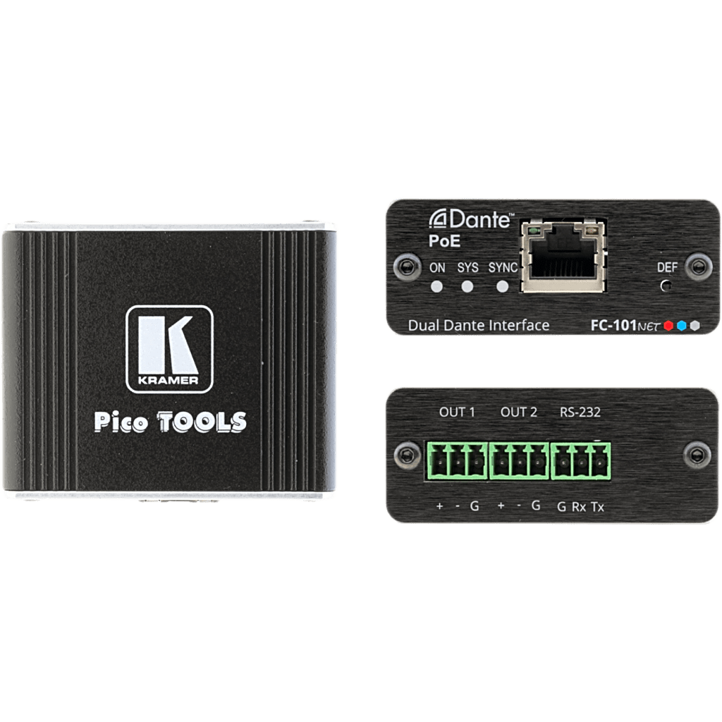 Decodificador Dante | 2 Canales | Salidas Mono Balanceadas | Alimentación PoE | Control de Volumen | Conversión 32 bits | Frecuencia de Muestreo 96 kHz | Kramer Protocol 3000 - Image 2