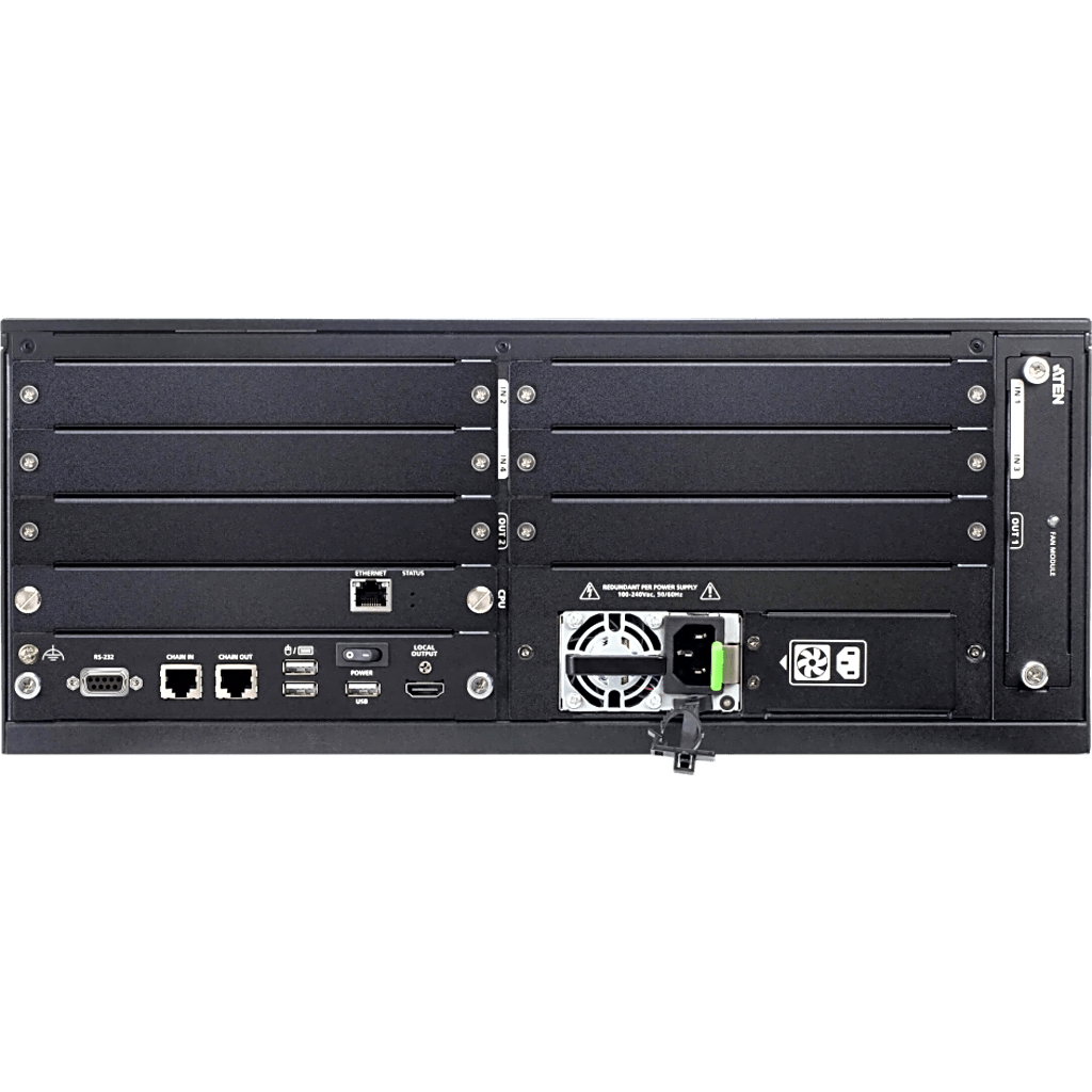 Procesador de Video Wall Modular 4U / 16 Entradas 8 Salidas / True 4K@60Hz / FPGA / H.265-H.264 / Redundancia Dual PSU / Encadenamiento Respaldo-Expansión / Control Remoto Web GUI / RS-232 / Ethernet - Imagen 3