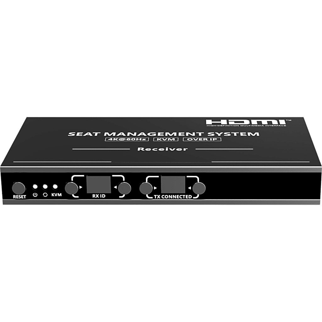 Receptor KVM por IP | 4K@60Hz | 120 m con PoE | Loop-out | Multiview y Videowall | HDMI 2.0 | USB 2.0 | Metálico