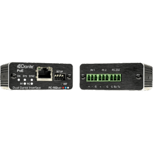 Codificador Dante 2 Canales | 2 Salidas Mono Balanceadas | PoE | Conversión ADC 32 bits | Frecuencia de Muestreo 96 kHz | AES67 | Control RS-232 | PicoTOOLS