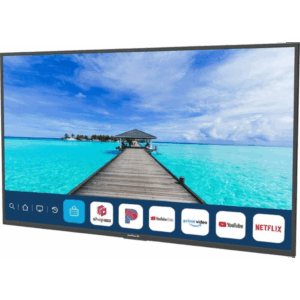 SmartTV para Exteriores Neptune™ 55" 4K UHD / 500 nits Sol Parcial / webOS / IP54 ideal para areas con techado parcial / VESA 300x200 / Incluye Soporte de Pared Inclinado