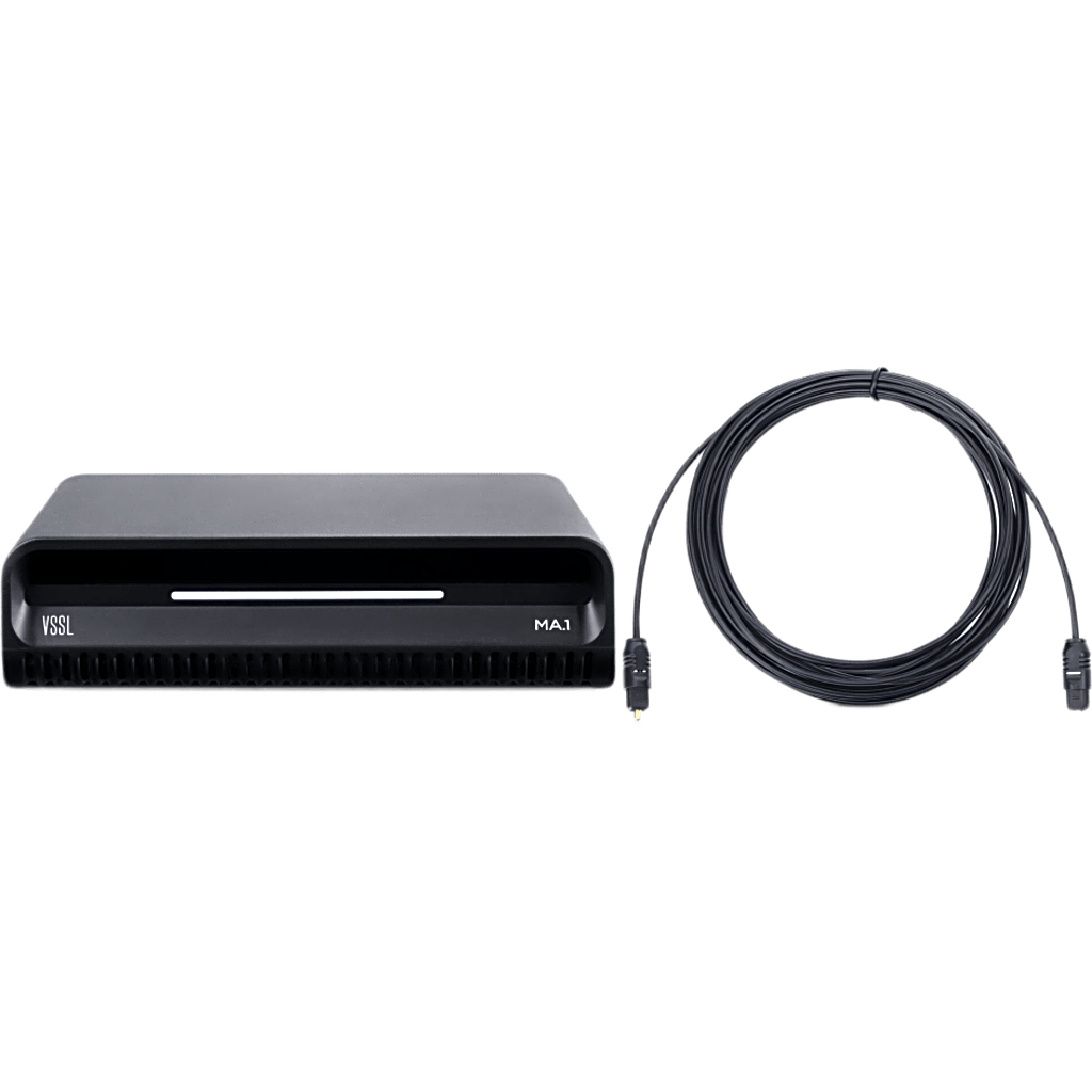 Amplificador de Audio Streaming VSSL MA1 125W Clase D | 2 Canales | AirPlay 2 + Google Cast | Bluetooth 5.3 | HDMI eARC | Cable Óptico Toslink 4.6 m (15 ft) | Multiroom Audio