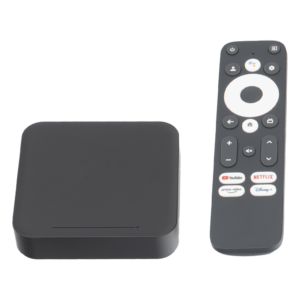 STB 4K Android con Google TV / Alto Rendimiento / Conexión Wi-Fi y por Cable / Control Remoto Bluetooth / Salida HDMI