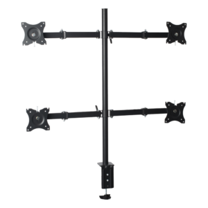 Montaje de Escritorio articulado para 4 monitores de 13 a 27" /  Soporta hasta 15 kg / Vesa 75 x 75 / 100 x 100 / Acero