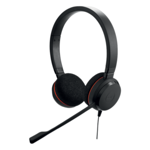 Jabra Evolve 20 Duo con conexión USB, micrófono con cancelación de ruido de última generación, configuración Plug and Play, Certificación Microsoft Teams (4999-823-109)