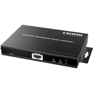 MATRICIAL DE VIDEO HDMI 4X1 (Divisor) | 4 Entradas a 1 Salida HDMI | 1080p @ 60Hz | Diferentes modos de Display | Pantalla completa, Modo Dual, Modo Quad | Conmutación por Botón o Control Remoto | Botón de Control de audio