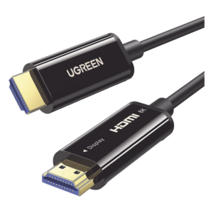 Cable HDMI de 10 Metros (32.81 Pies) por Fibra Óptica 8K@60Hz / Fibra de 4 Núcleos + Cobre Estañado de 7 Núcleos / Compatible con HDMI 2.1 / Alta Velocidad 18 Gbps / 3D / HDR / Caja de Aleación Zinc / Premium