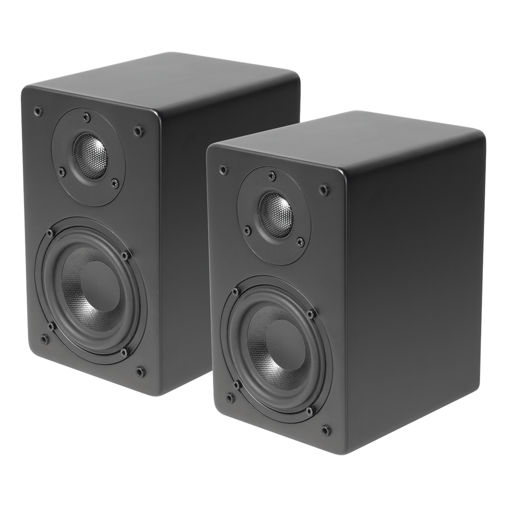 PAR de Altavoces de Estantería | Woofer de 4'' | Tweeter de 1 | Acabado negro mate | 40 watts | 8ohms
