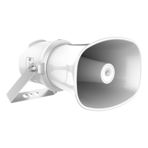 Altavoz IP Tipo Trompeta | 7 Watts | PoE+ | Integración con Hik-Central Professional | Reproducción de Audio vía Red | IP67 | Salida de 12 VCD | Metal | compatible con Hik-Connect