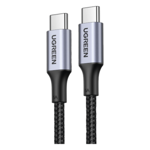 Cable USB-C a USB-C | 2 Metros | Carga Rápida de hasta 100W | Transferencia de datos 480 Mbps | PD3.0 | QC4.0/3.0/2.0 | FPC | AFC | Protección Integrada| Caja de Aluminio | Nylon Trenzado | Amplia Compatibilidad | Color Negro.