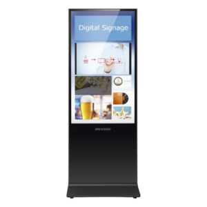 Pantalla de 55" 4K para Publicidad Digital / Base para Piso (Totem) / Puertos USB / Entrada de Video HDMI y VGA / WiFi / Altavoz Integrada