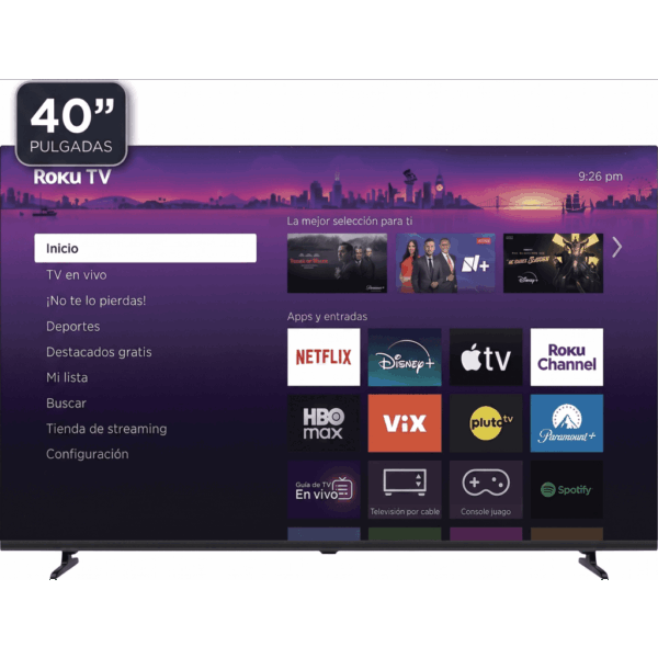 ROKU SmartTV QLED 40 Pulgadas / Dolby audio / 3 puertos HDMI / Resolucion Full HD / WiFi Integrado / VESA 100x100 mm