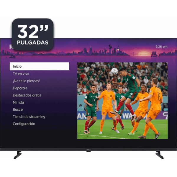 ROKU SmartTV QLED 32 Pulgadas / Resolucion HD / Bocinas integradas / 3 puertos HDMI / WiFi / VESA 100x100 mm