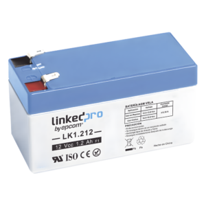 Batería de respaldo 12V | 1.2 Ah | AGM | Especial para seguridad electrónica | UPS | Sistemas de Emergencia | Vida útil 5 años | Terminales F1 + Adaptador F2