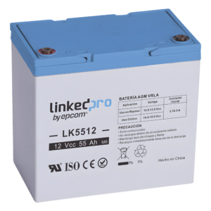 Batería de respaldo 12 V | 55 Ah | AGM | Especial para Seguridad Electrónica | UPS | Sistemas de Emergencia | Vida útil 5 años | Terminales T2