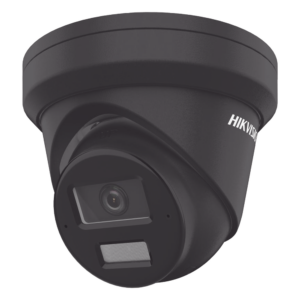 [Dual Light + 2 Micrófonos de Doble Matriz] Turret IP 4 Megapixel / Color Negro / Lente 2.8 mm / 30 mts Luz Blanca + 30 mts IR / ACUSENSE / Exterior IP67 / WDR 120 dB / PoE / ONVIF / Micro SD / Metal / ACUSEEK
