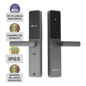 Cerradura Inteligente / Cerrojo Tipo Americano / Wi-Fi / Bluetooth  /  Códigos Temporales Para Visitantes / Lectura de Huella / Lectura de Tag / Contraseña /  Botón para Timbrar / Apertura remota desde la APP /  No Requiere Hub