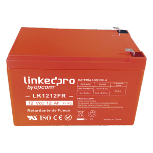 Batería de respaldo 12 V   | 12 Ah  |  AGM | Certificada UL94-V0 Retardante a la Flama  | Especial para Seguridad Electrónica | UPS  | Sistemas de Emergencia | Vida útil 5 años | Terminales F1  + Adaptador F2