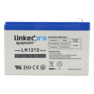 Batería de respaldo 12 V | 12 Ah | AGM | Especial para Seguridad Electrónica | UPS | Sistemas de Emergencia | Vida útil 5 años | Terminales F1 + Adaptador F2