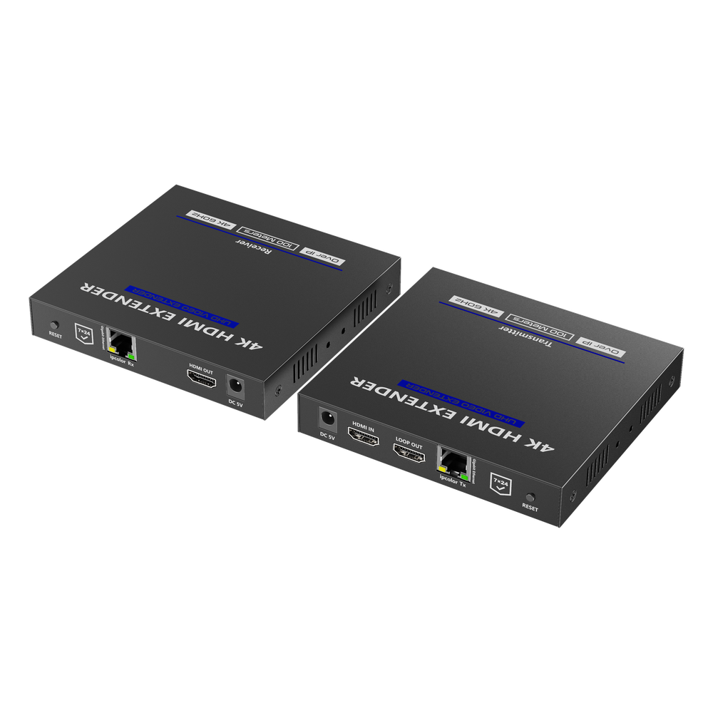 KIT EXTENSOR HDMI 4K@60HZ sobre IP GIGABIT | IPCOLOR | 100m en Conexión Uno a Uno | Salida Loop | IR Bi-Direccional | RS232 | ARC | CERO LATENCIA | Soporta conexión Uno a Muchos/Switch en Cascada - Imagen 2