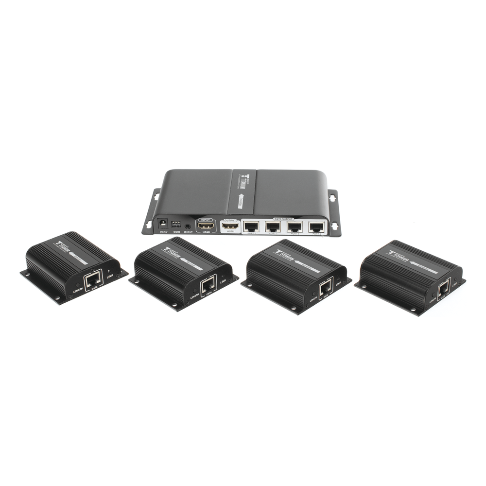 Kit Divisor y Extensor HDMI (Extender Splitter) / Divide 1 Fuente HDMI a 4 Pantallas / Extiende la señal HDMI hasta 40 m / Resolución 1080P @ 60 Hz / Cat 6/6a/7 / Cero Latencia / Salida Loop en el Tx / IR / Alimente solo el Tx (PoC). - Image 3