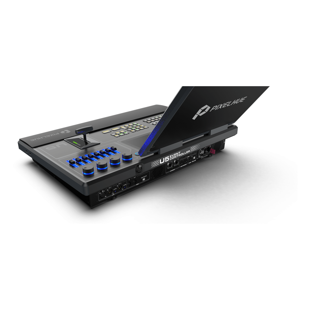 Controlador de Eventos Compacto U5 / Pantalla Táctil Principal 21.5" / Pantalla Inteligente 8" / 87 Botones LCD Programables / 4 Encoders y 8 Faders / Control MIDI y KVM / Diseño Plegable / Software PixelFlow / HDMI 2.0 / 12G-SDI / - Imagen 3
