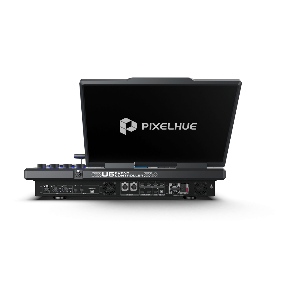 Controlador de Eventos Compacto U5 / Pantalla Táctil Principal 21.5" / Pantalla Inteligente 8" / 87 Botones LCD Programables / 4 Encoders y 8 Faders / Control MIDI y KVM / Diseño Plegable / Software PixelFlow / HDMI 2.0 / 12G-SDI / - Imagen 4