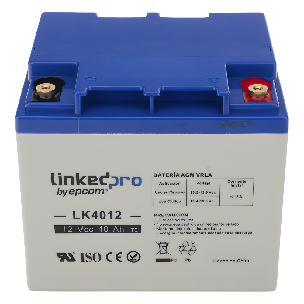 Batería de respaldo 12 V | 40 Ah | AGM | Especial para Seguridad Electrónica | UPS | Sistemas de Emergencia | Certificada UL | Vida útil 5 años | Terminales T2 - Image 2