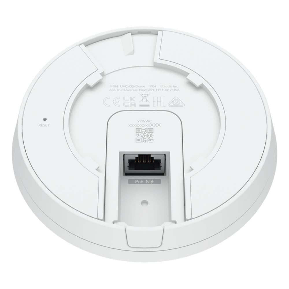 UniFi Protect Cámara G5 Dome para interior/exterior / 2K (4MPX), ángulo 102.4°, visión nocturna IR hasta 9 mts / detecciones inteligentes / audio bidireccional / resistente a la intemperie IPx4 / antivandálica IX08 - Imagen 2