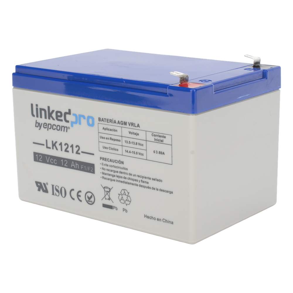Batería de respaldo 12 V | 12 Ah | AGM | Especial para Seguridad Electrónica | UPS | Sistemas de Emergencia | Vida útil 5 años | Terminales F1 + Adaptador F2 - Image 2