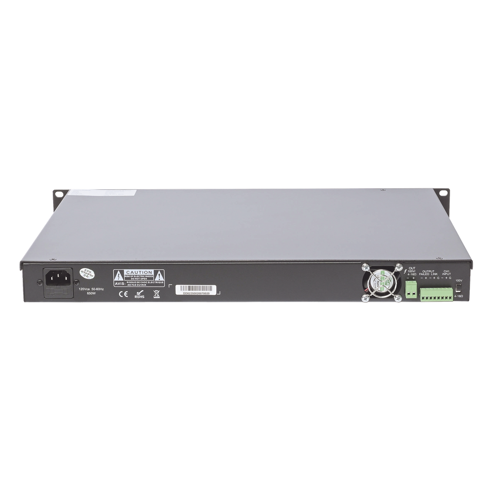 Amplificador de Audio Reforzador | 1 canal | 500w | Clase D | Salida 100V / 4-16Ω | Montaje en rack - Imagen 4