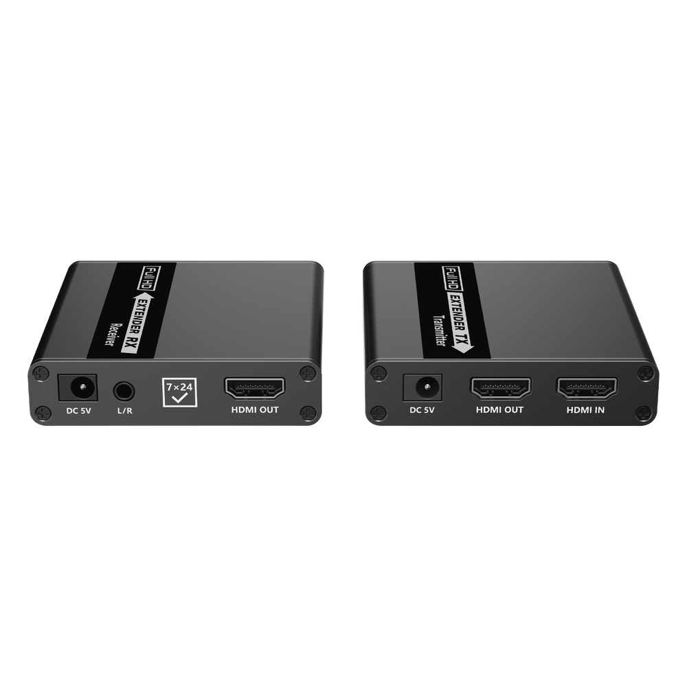 Kit Extensor HDMI para distancias de 70 metros / Soporta resoluciones 720 y 1080P @ 60 Hz / Cat 6, 6a y 7 / Cero Latencia / Uso 24/7 / HDR10 / Salida Loop / Configuración EDID / Soporta control remoto del equipo fuente / Salida de audio de 3.5mm - Image 5
